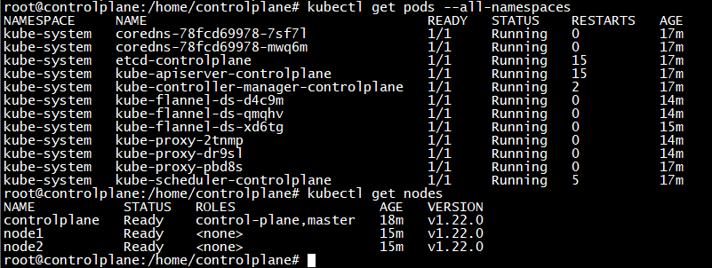 kubernetes nodes and pods status
